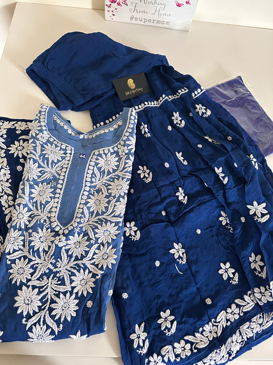 Blue Ombre - Viscose Gharara Set