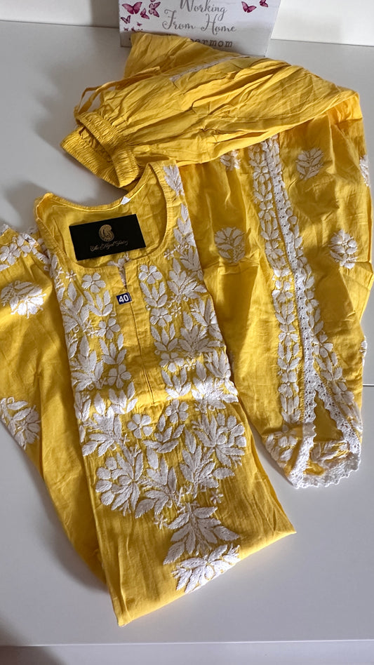 Yellow - Cotton Dhoti Co-ord Set