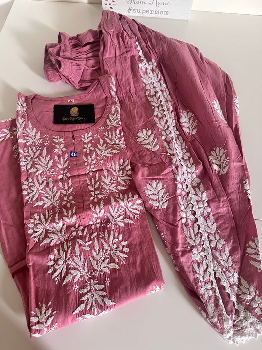 Tea Pink - Cotton Dhoti Co-ord Set