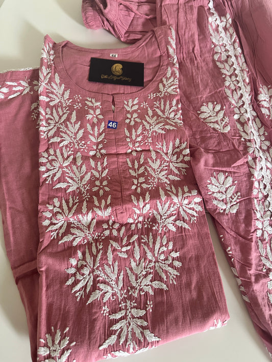 Tea Pink - Cotton Dhoti Co-ord Set