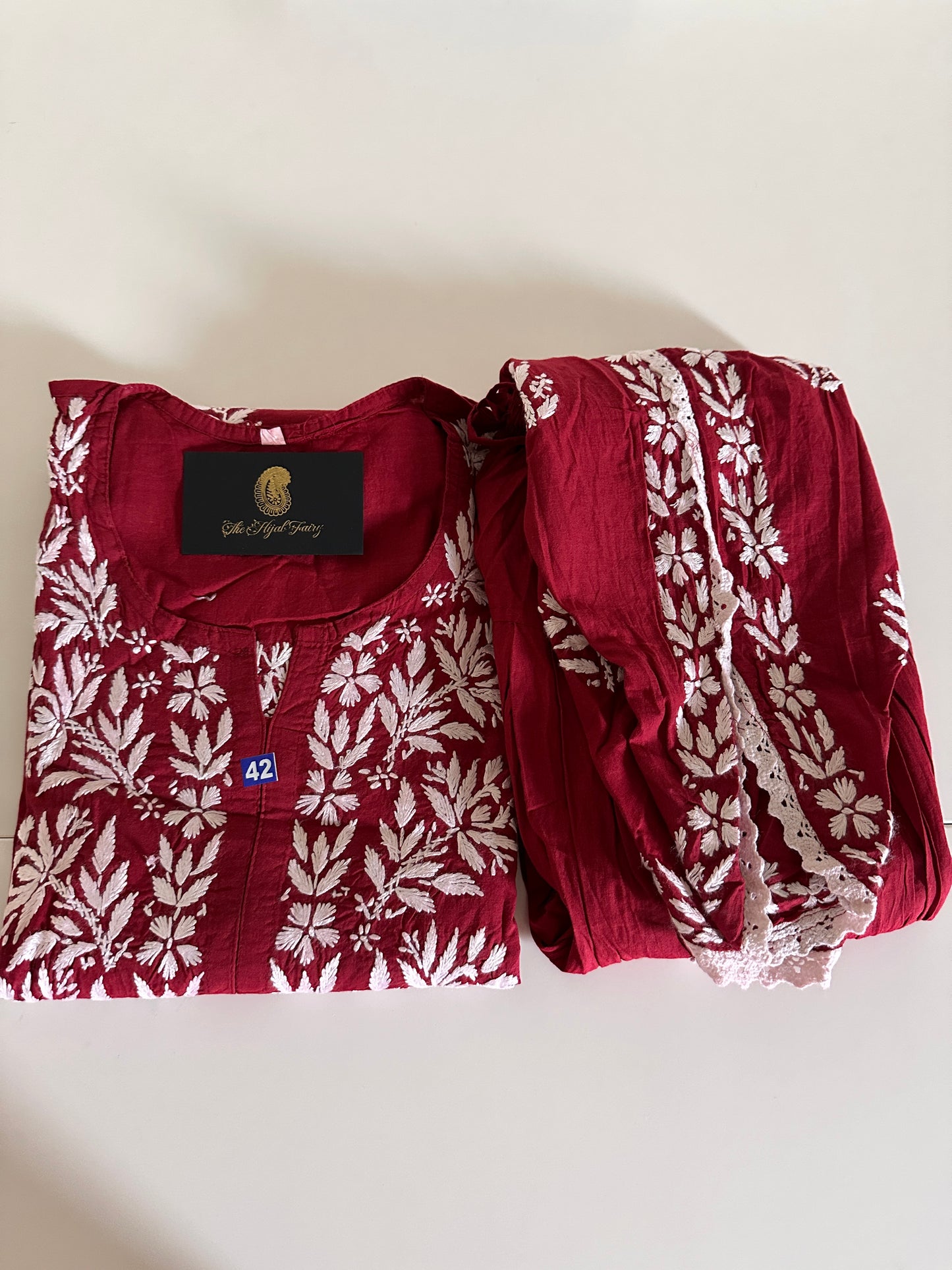 Maroon - Cotton Dhoti Co-ord Set