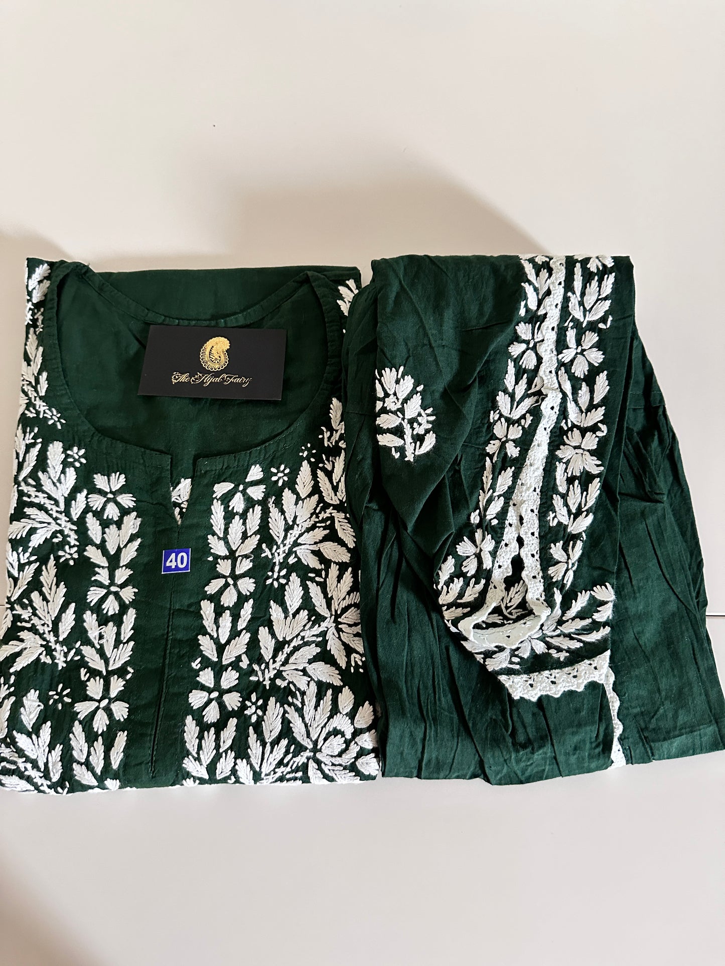 Dark Green - Cotton Dhoti Co-ord Set
