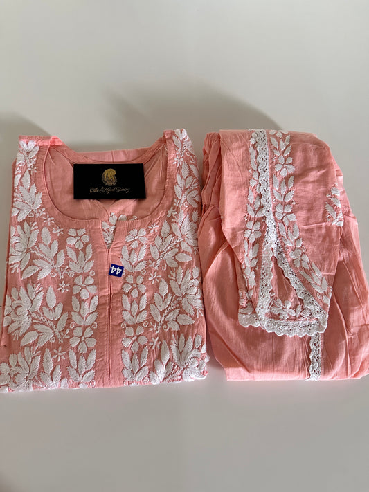 Peach - Cotton Dhoti Co-ord Set