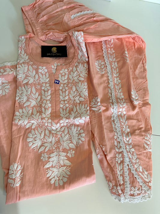 Peach - Cotton Dhoti Co-ord Set
