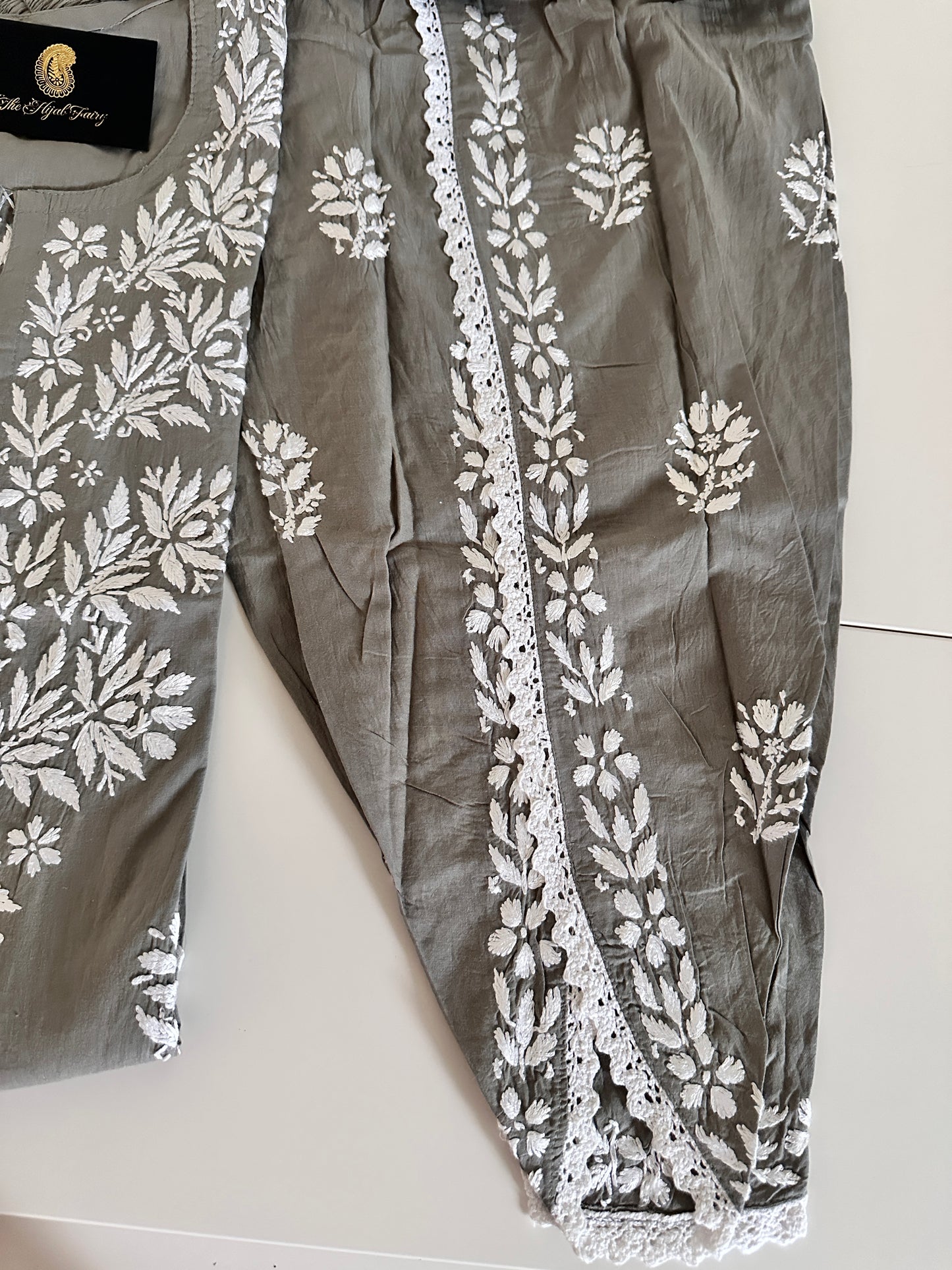 Gray - Cotton Dhoti Co-ord Set