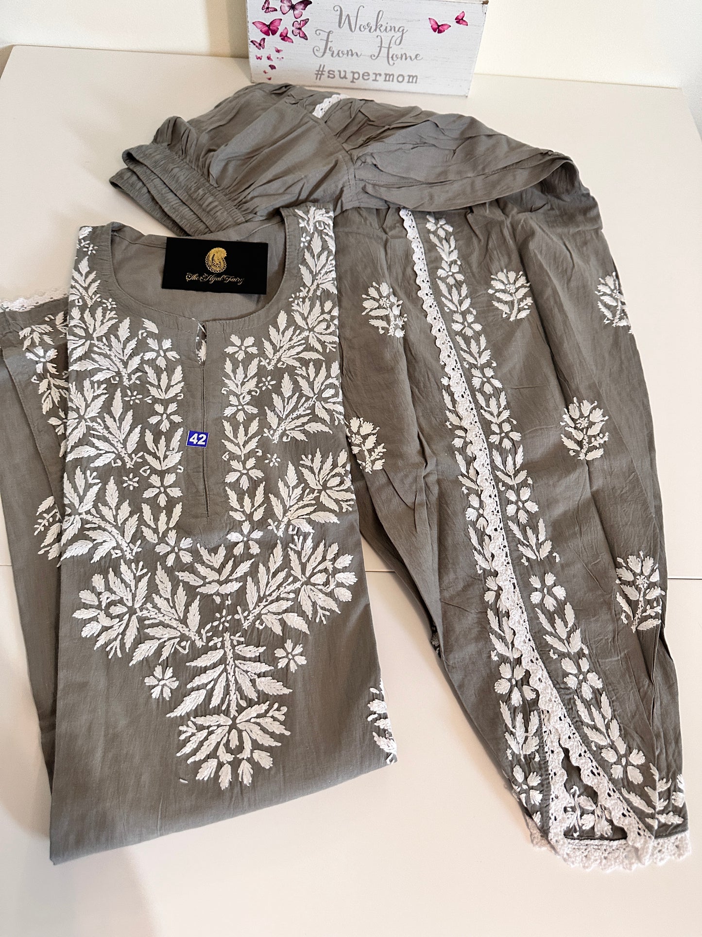 Gray - Cotton Dhoti Co-ord Set