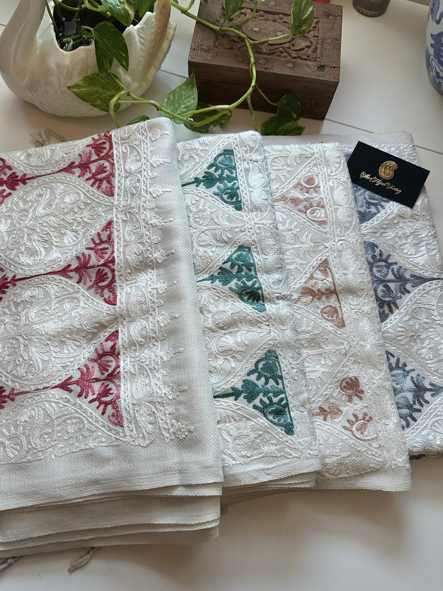 White 4 - Pashmina Shawl