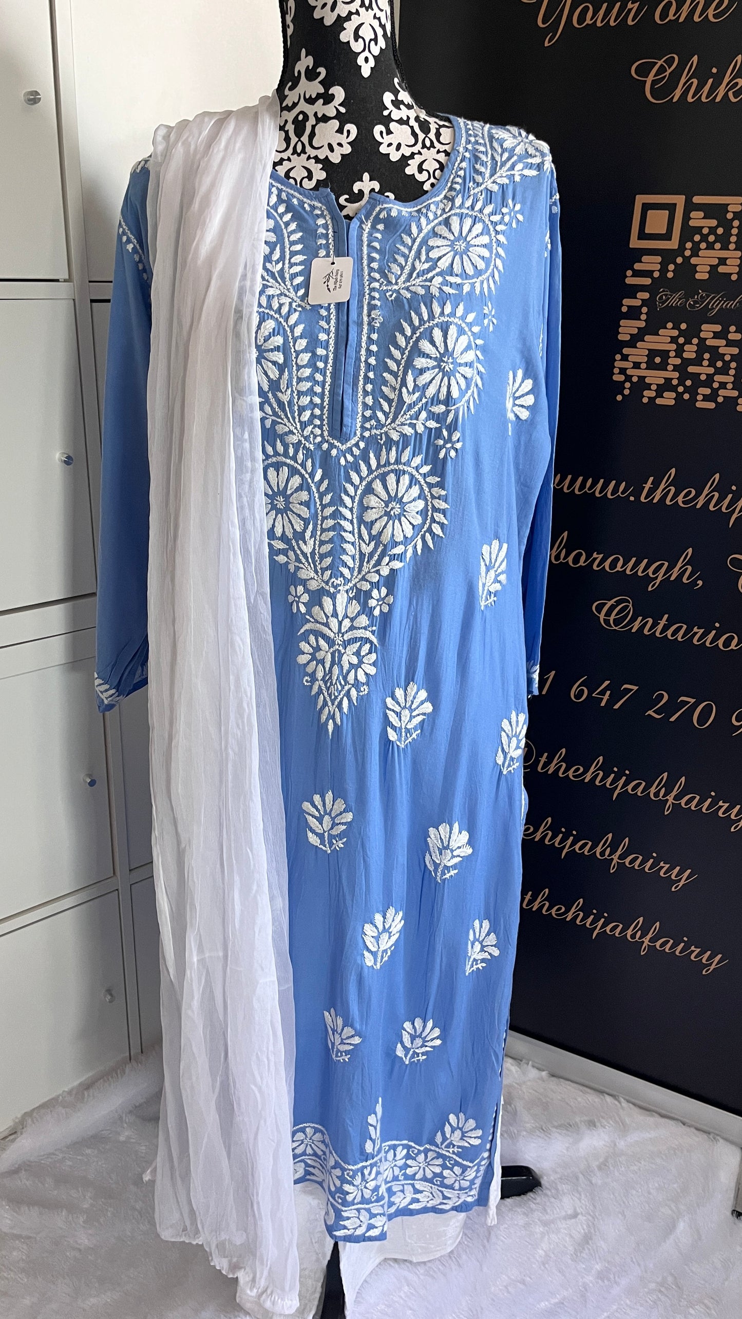 Cornflower Blue - Modal Straight Kurta
