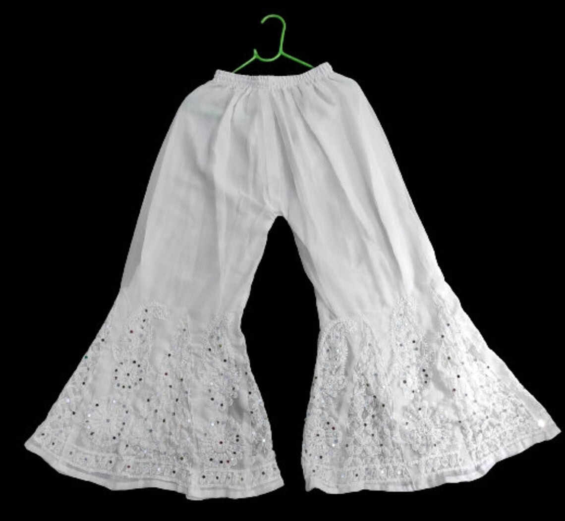 Chikankari Mirrorwork Sharara - The Hijab Fairy