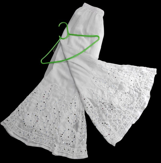 Chikankari Mirrorwork Sharara - The Hijab Fairy