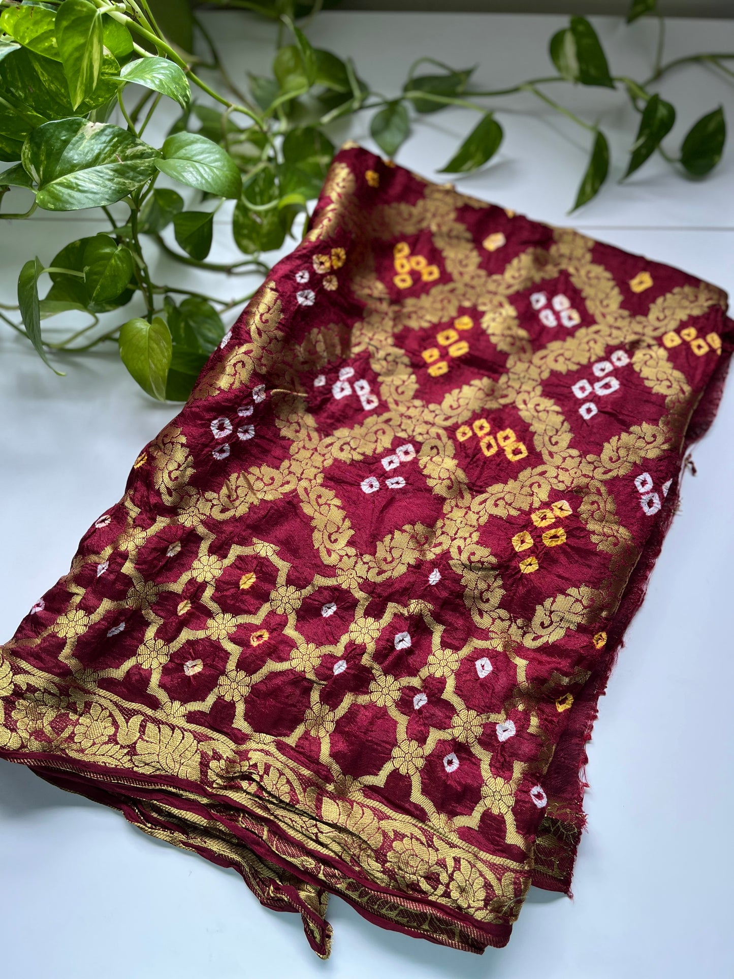 Gaji Silk Gharchola Dupatta RED