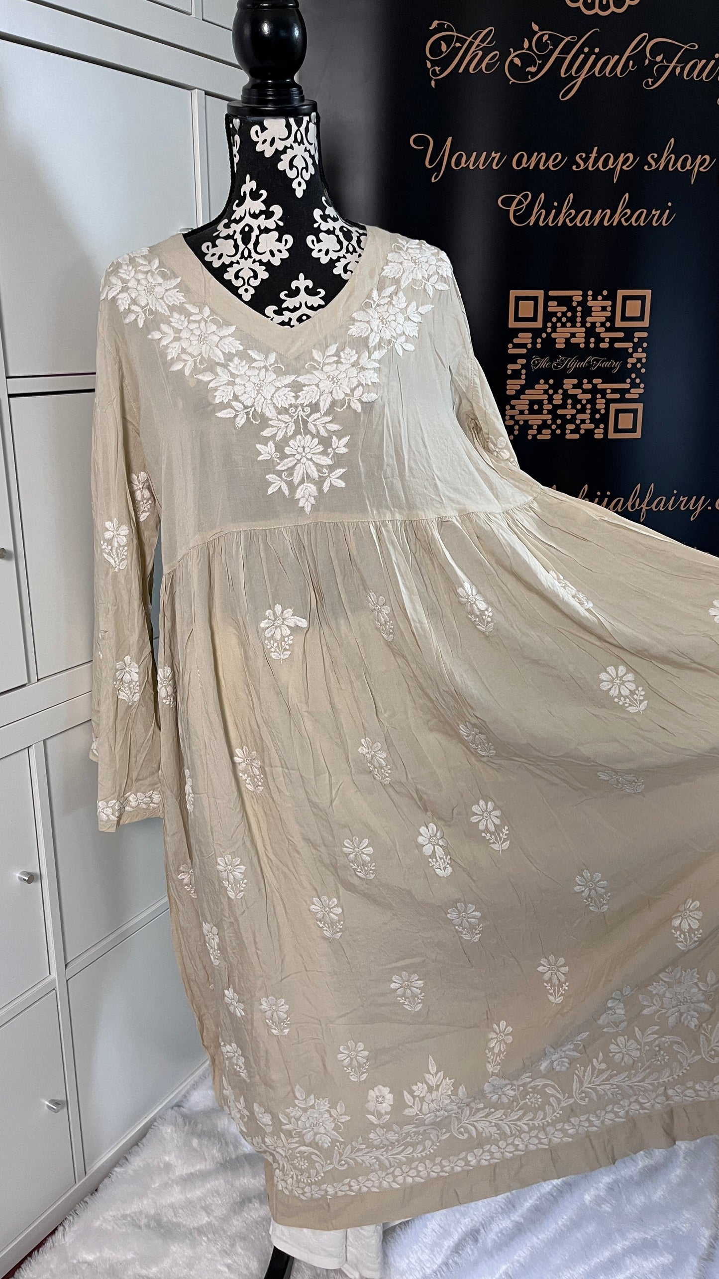 Beige - Robe en modal