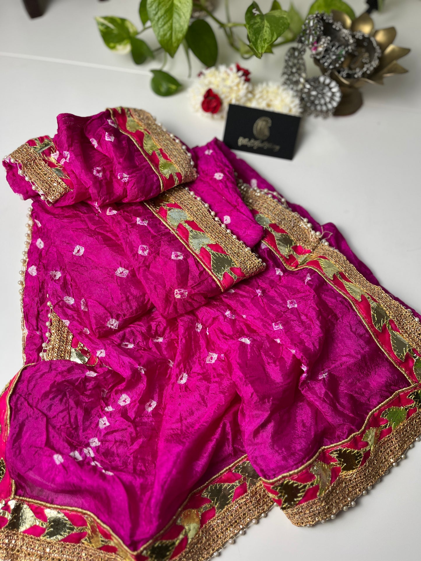 Bandhani Silk Dupatta - The Hijab Fairy