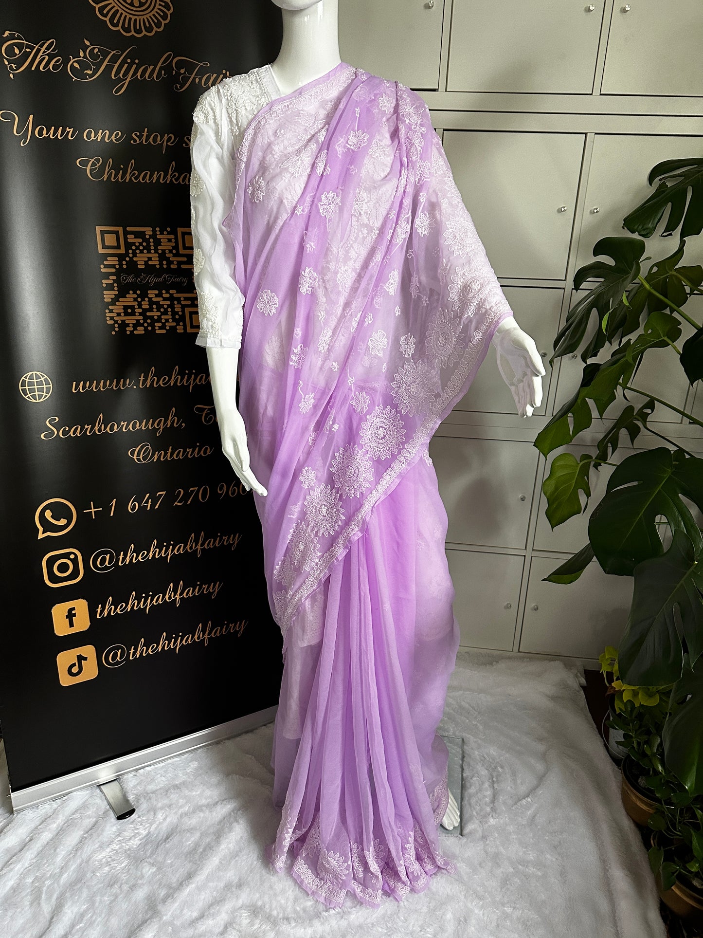 Lavender - Half Jaal Saree