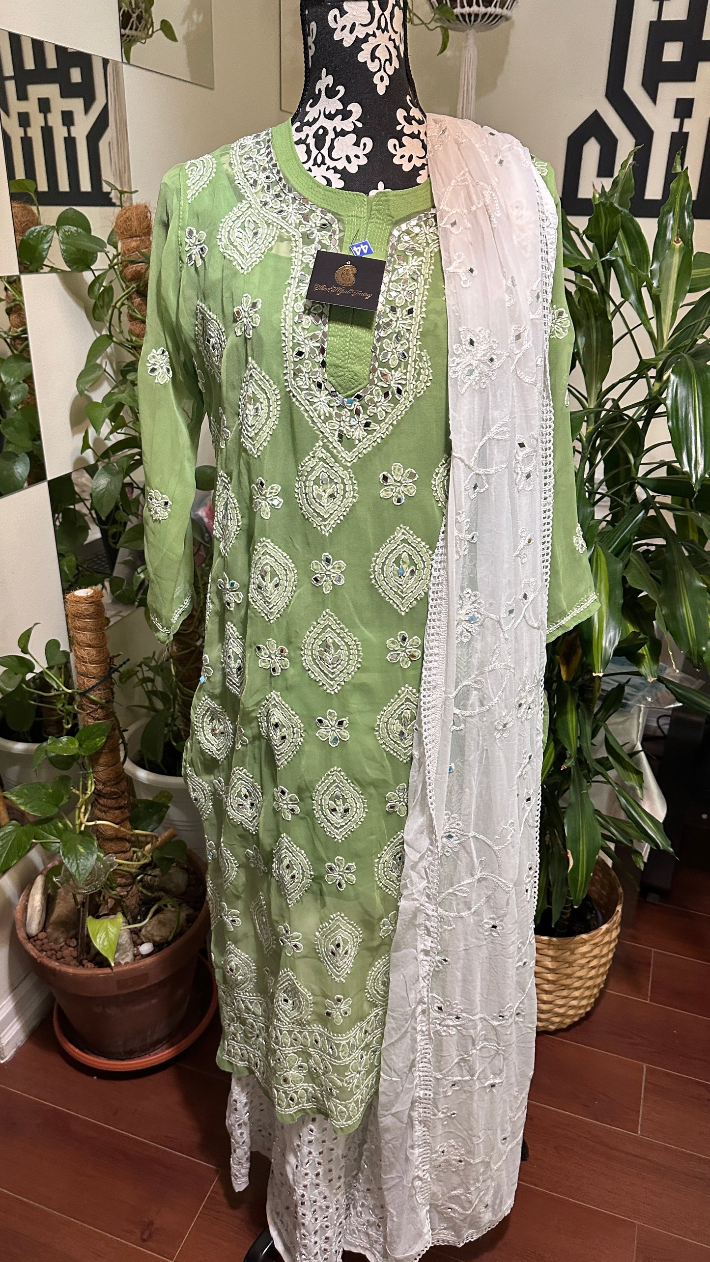 Jade Green - Georgette Mirror Kurta