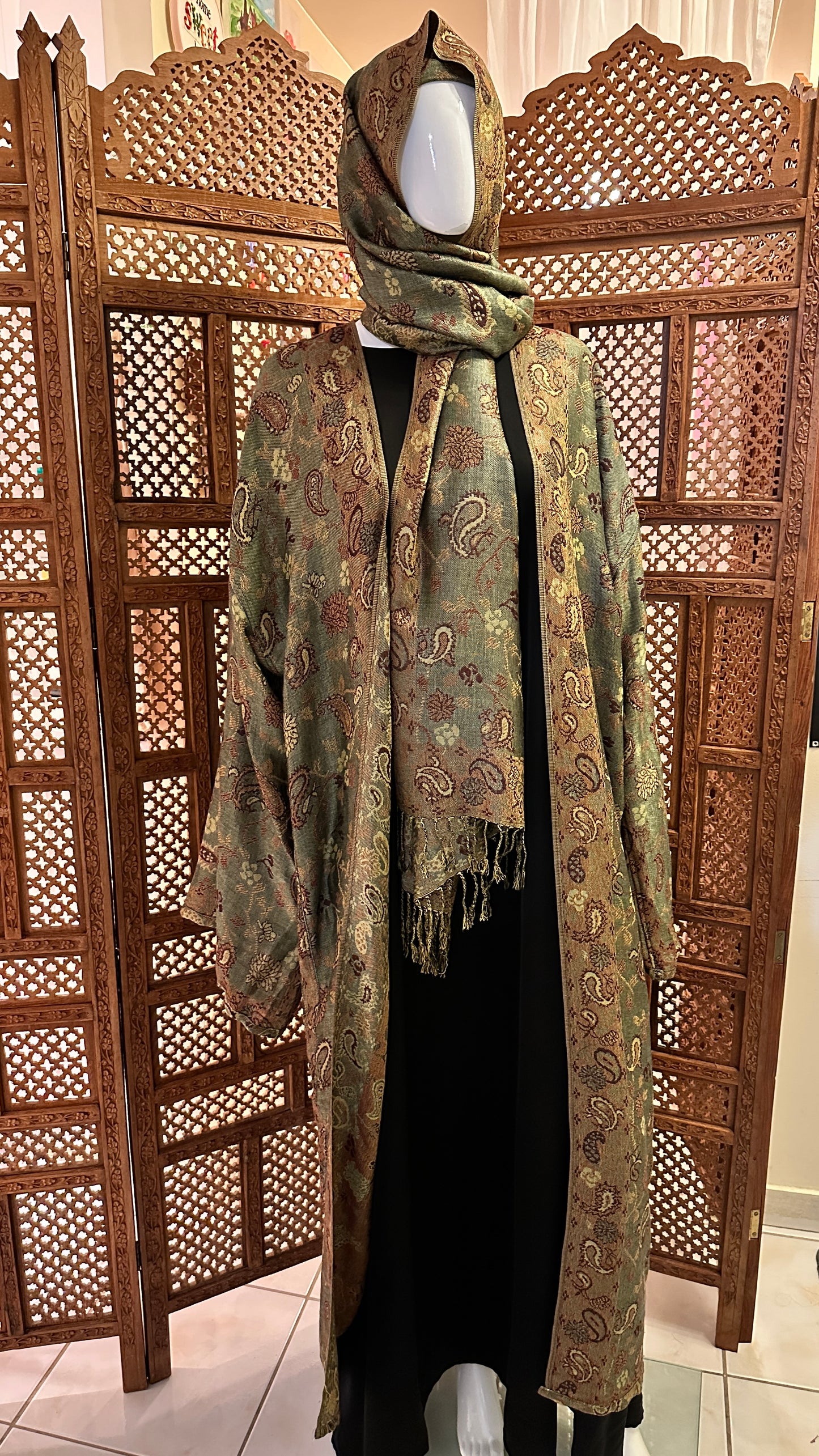 Pashmina Abaya - Green 1