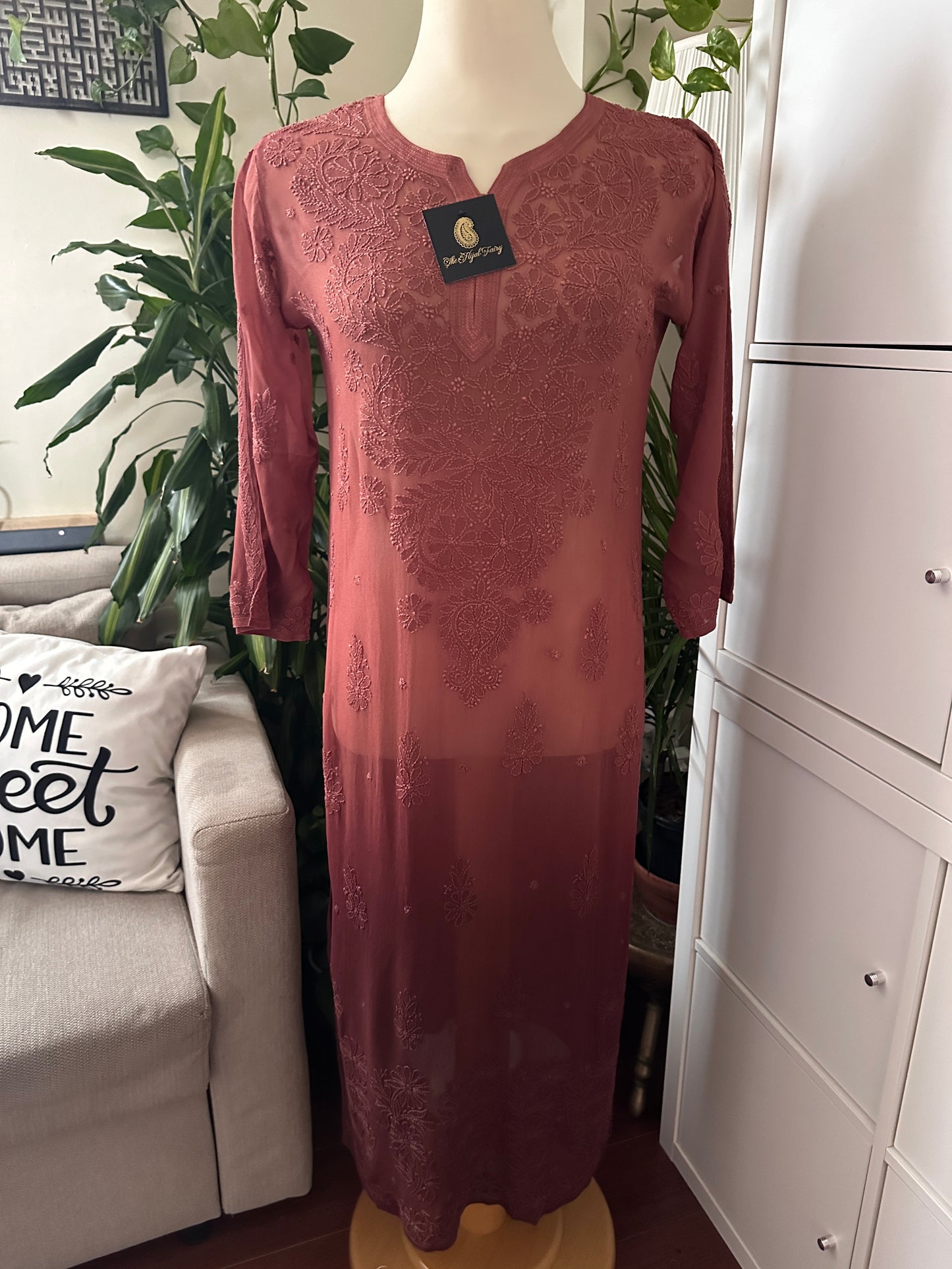 Amber Brown Ombré - Premium Viscose Kurti