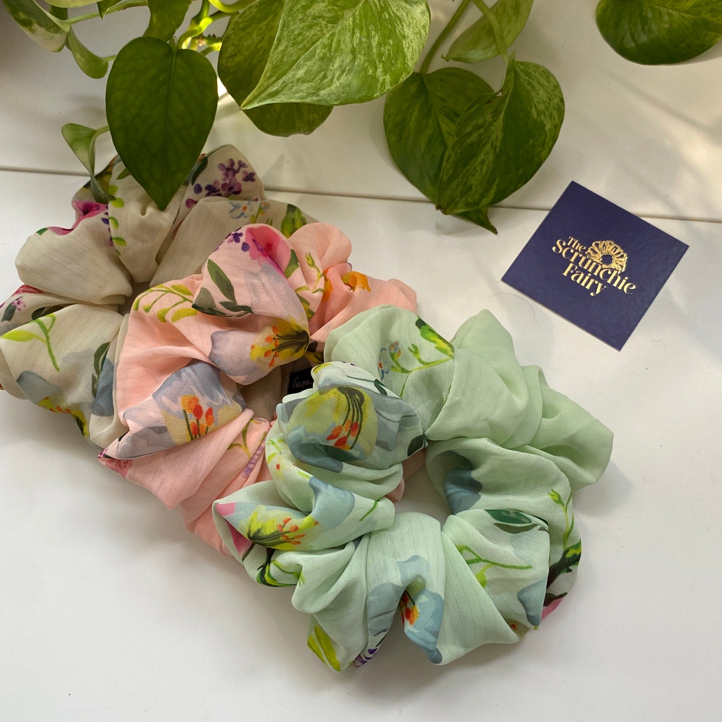 Rosy Glow Chiffon Scrunchie