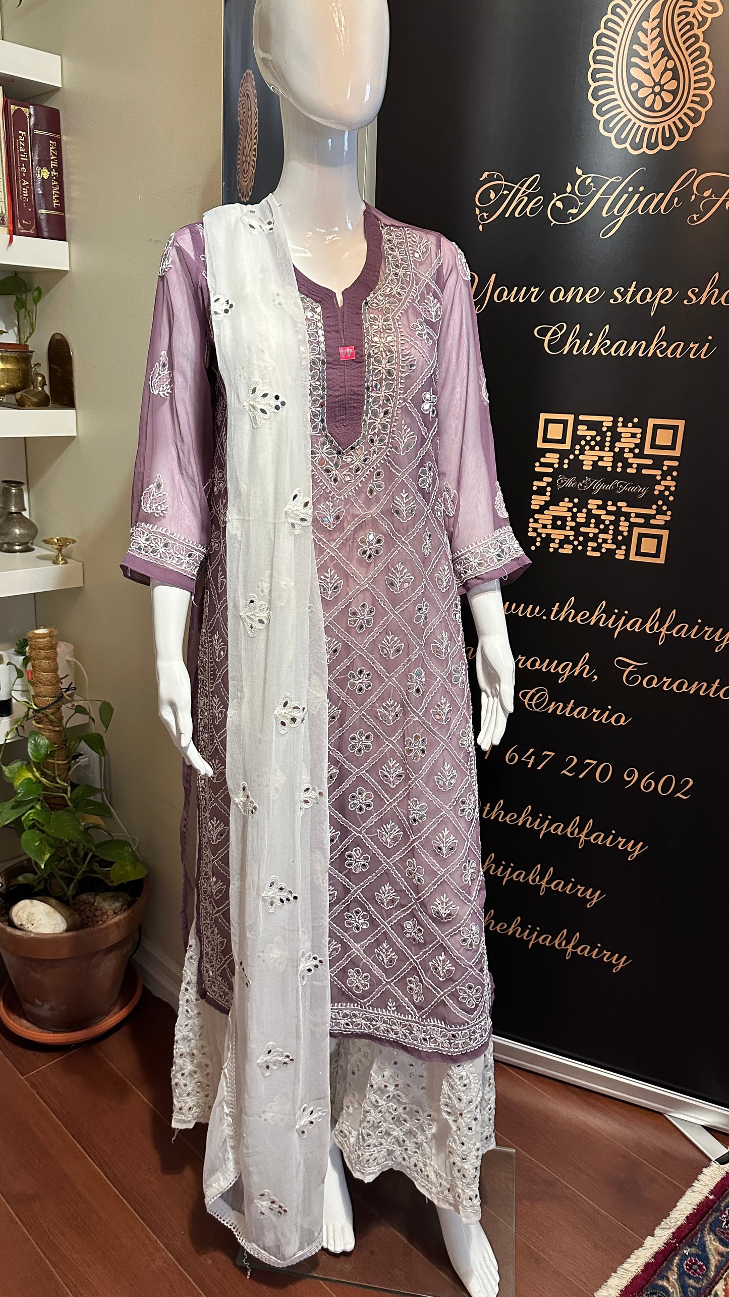 Dusty Lilac - Georgette Mirror Kurta