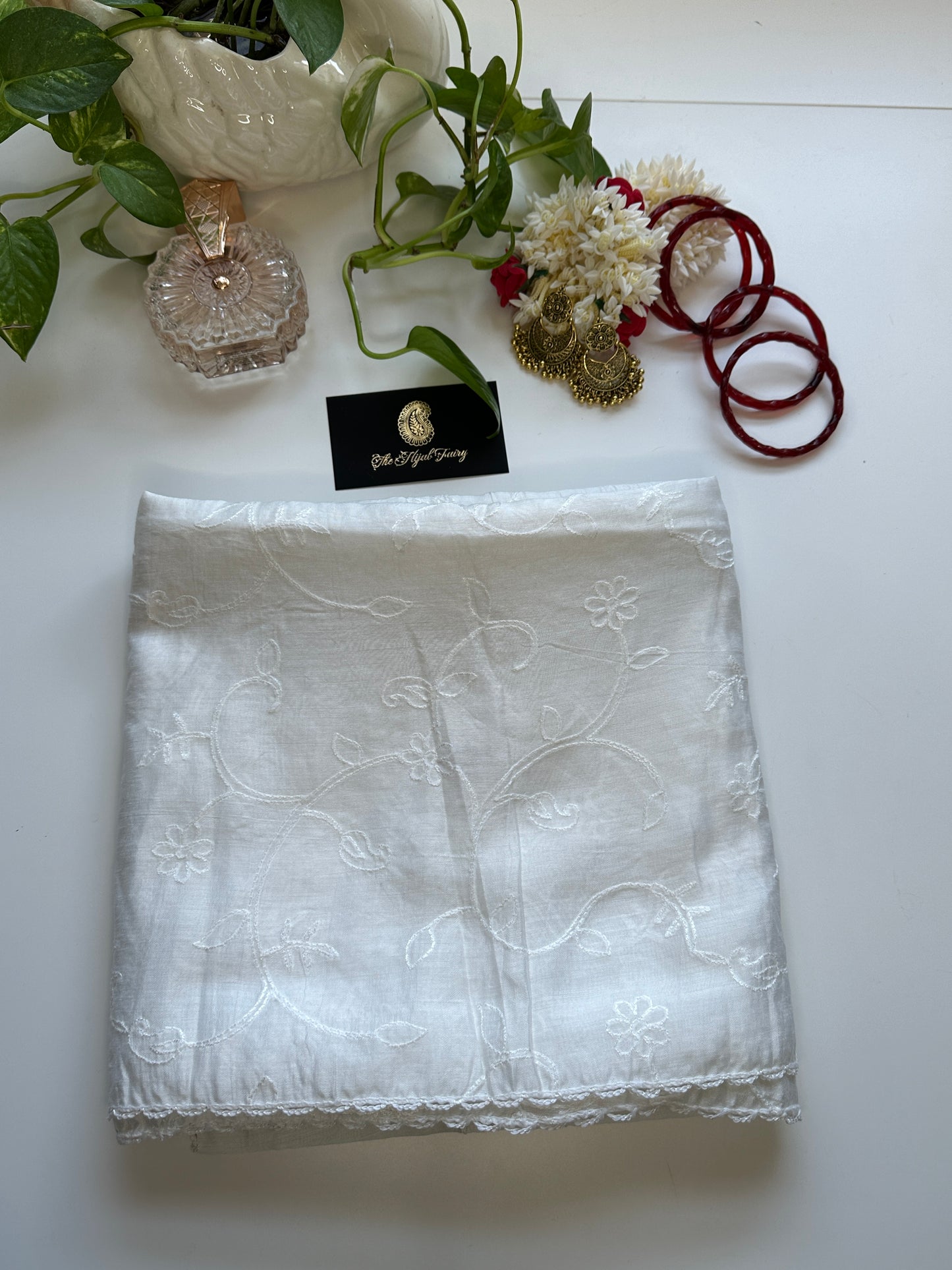 Cotton Dupatta (Chikankari)