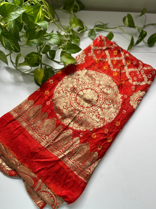 Gaji Soie Gharchola Dupatta ROUGE