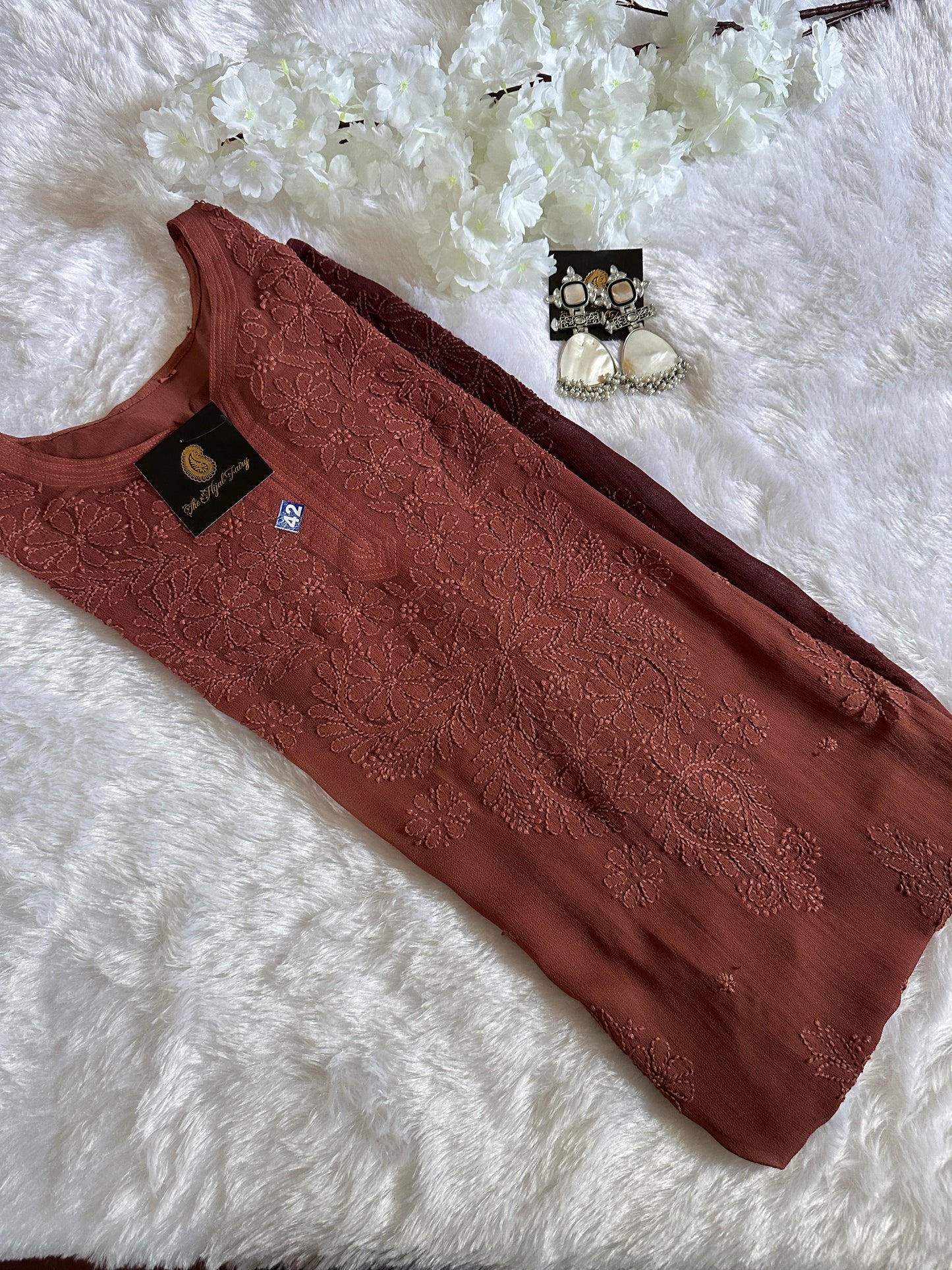 Amber Brown Ombré - Premium Viscose Kurti