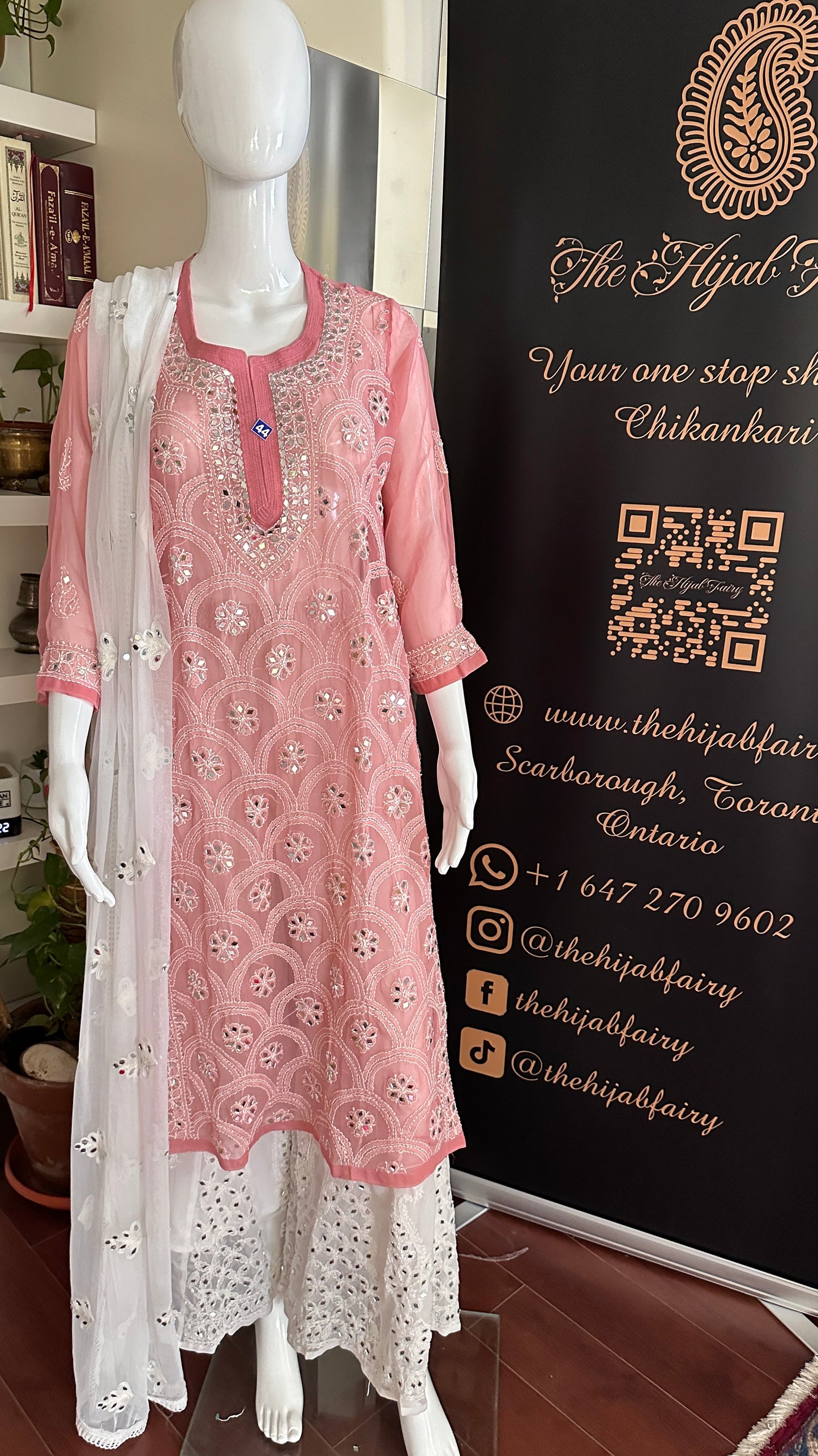 Tea Pink - Georgette Mirror Kurta