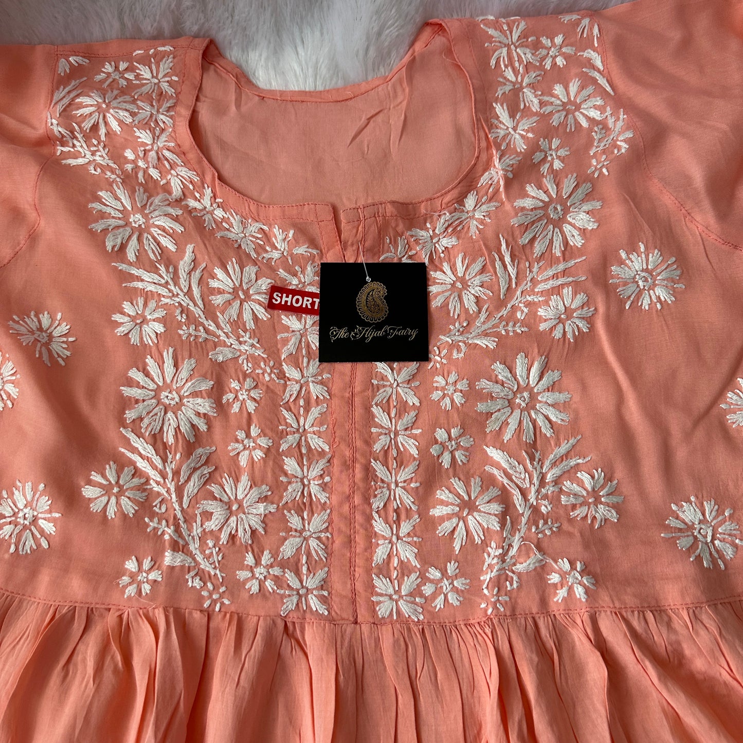 Peach - Short Modal Chikankari Frock