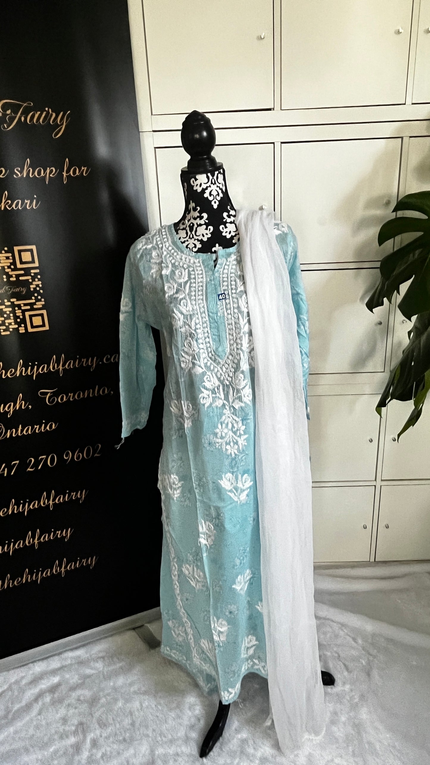 Light Blue - Mul Printed Set - 2 Pc