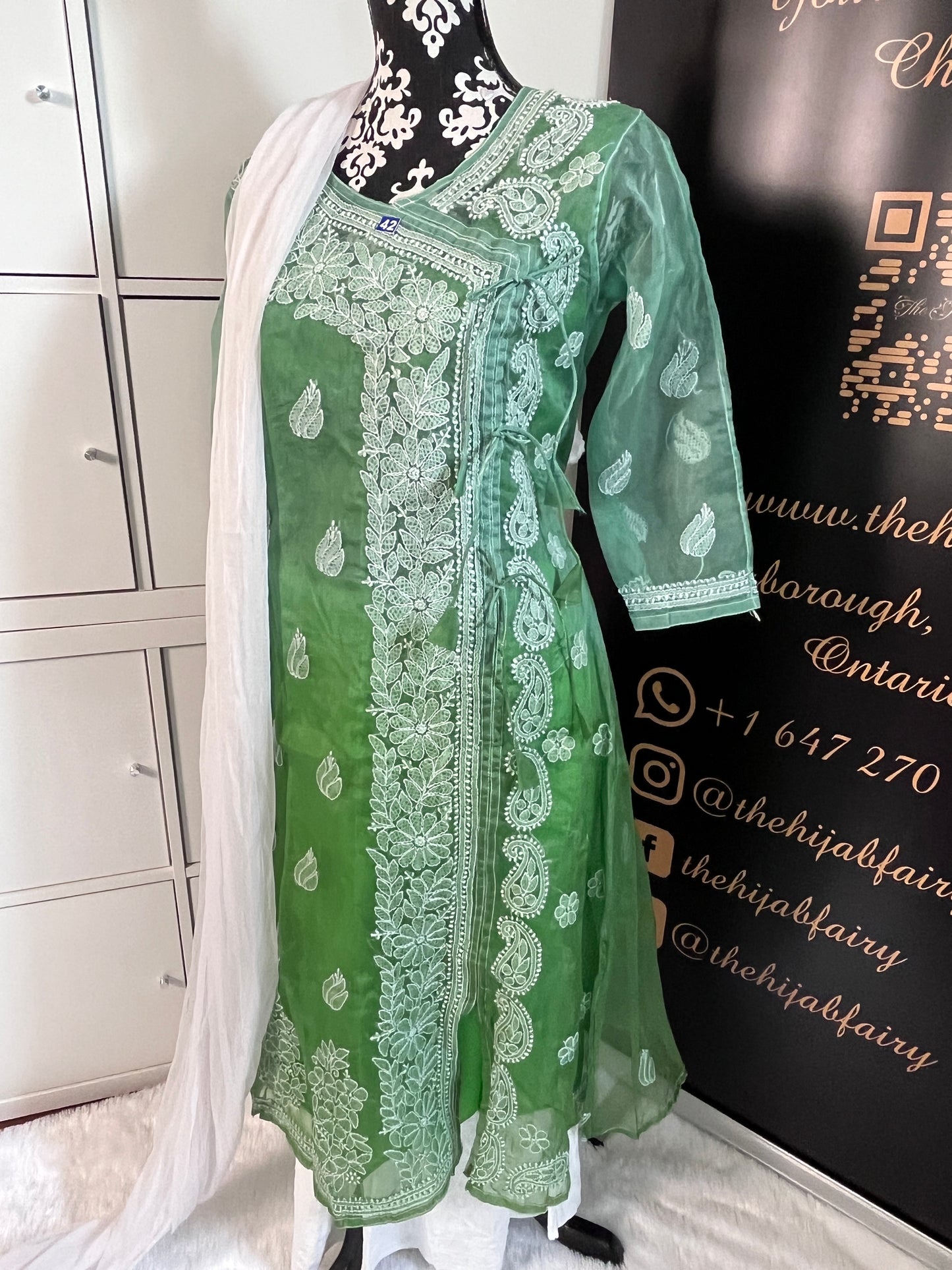 Organza Ombre Angrakha Green