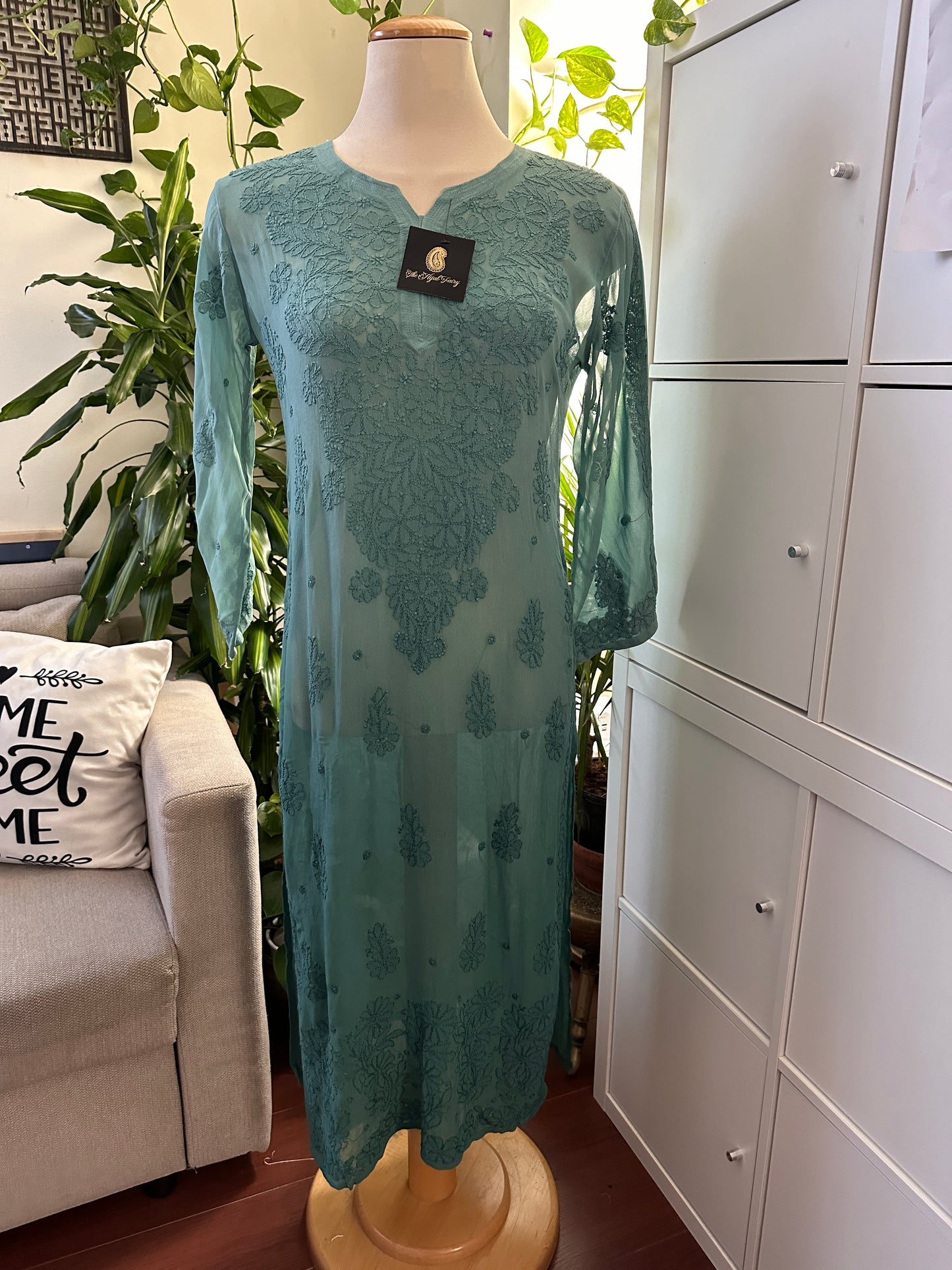 Jade Blue Ombré - Premium Viscose Kurti