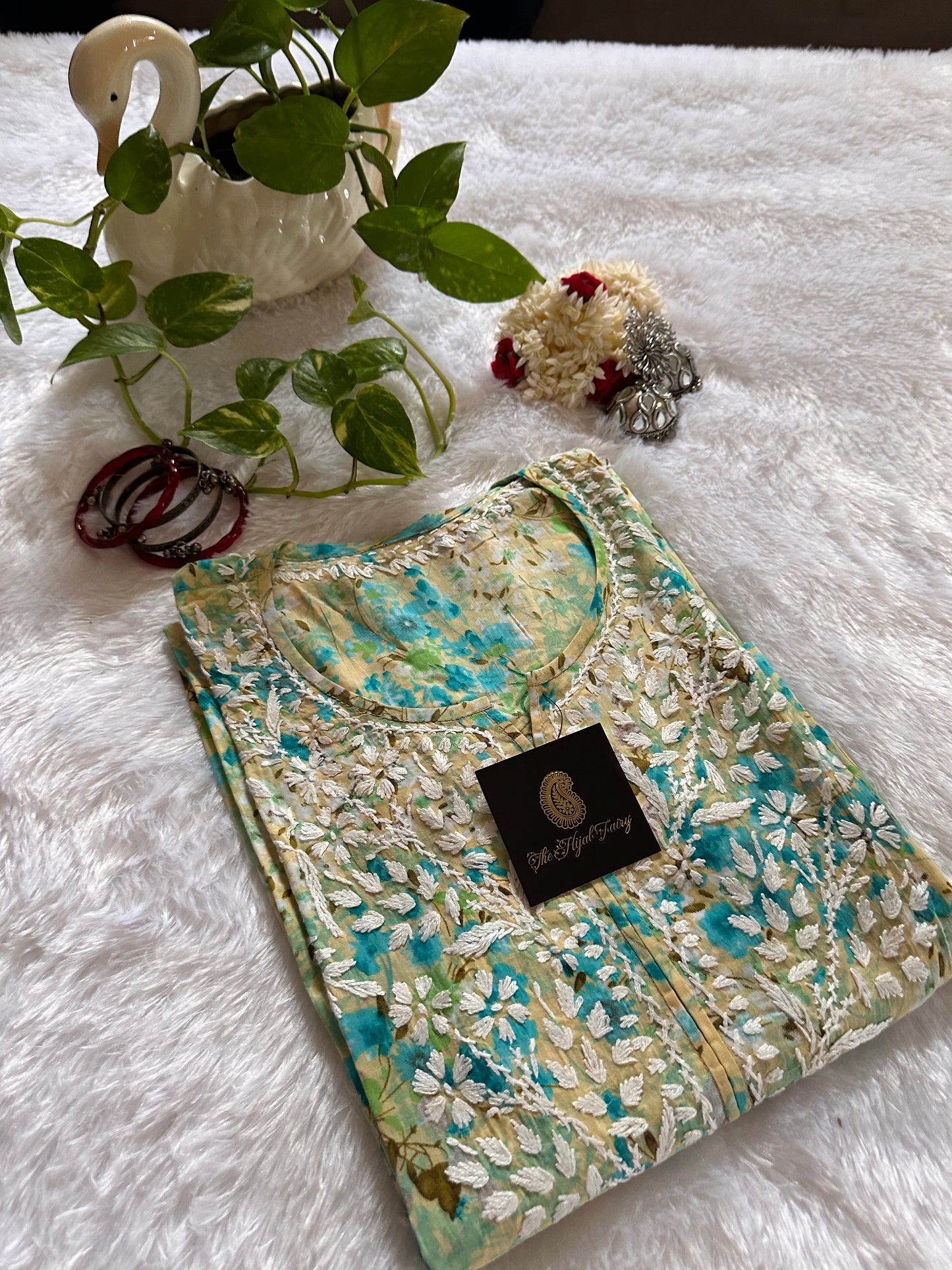 Mulmul Printed Kurti- Green 4