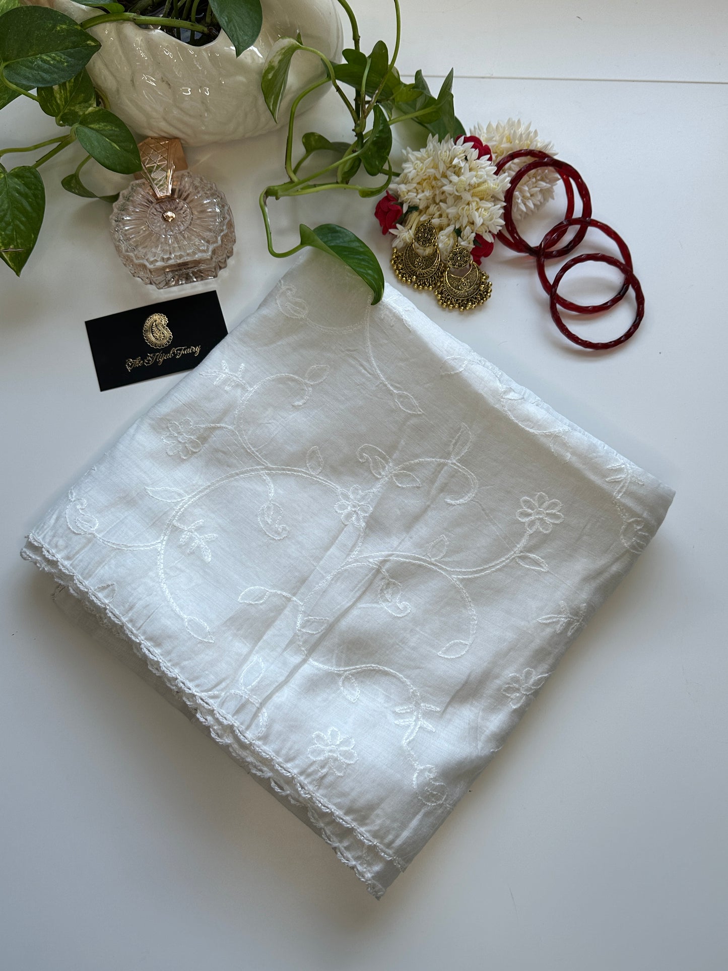 Cotton Dupatta (Chikankari)