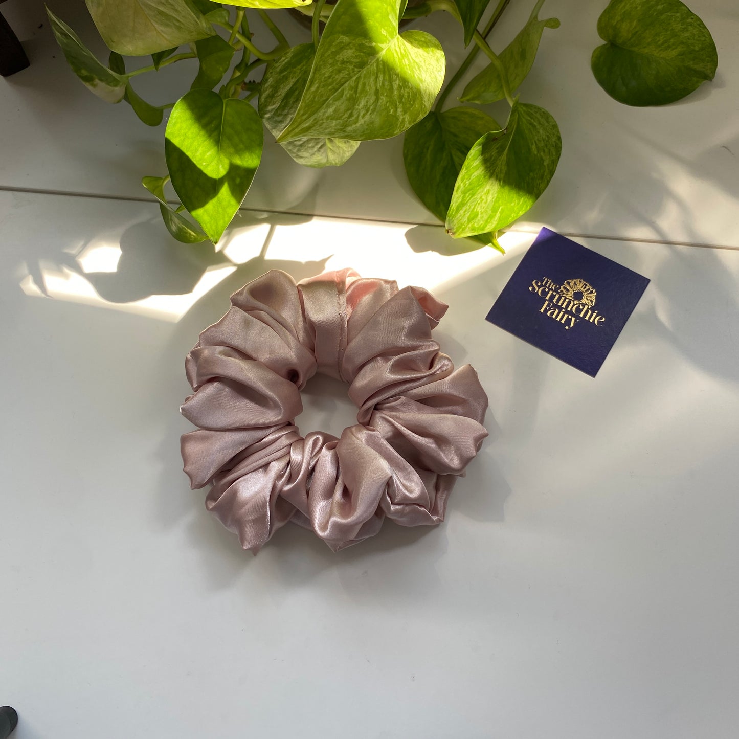 Rose Gold Satin Scrunchie