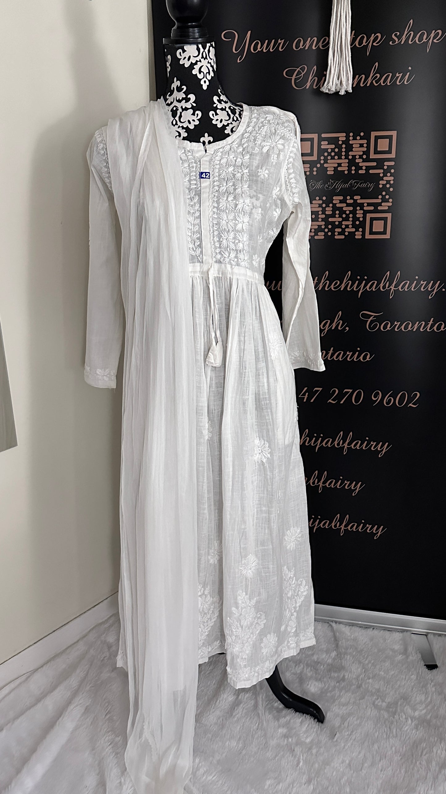 Off White - Slub Cotton Gown