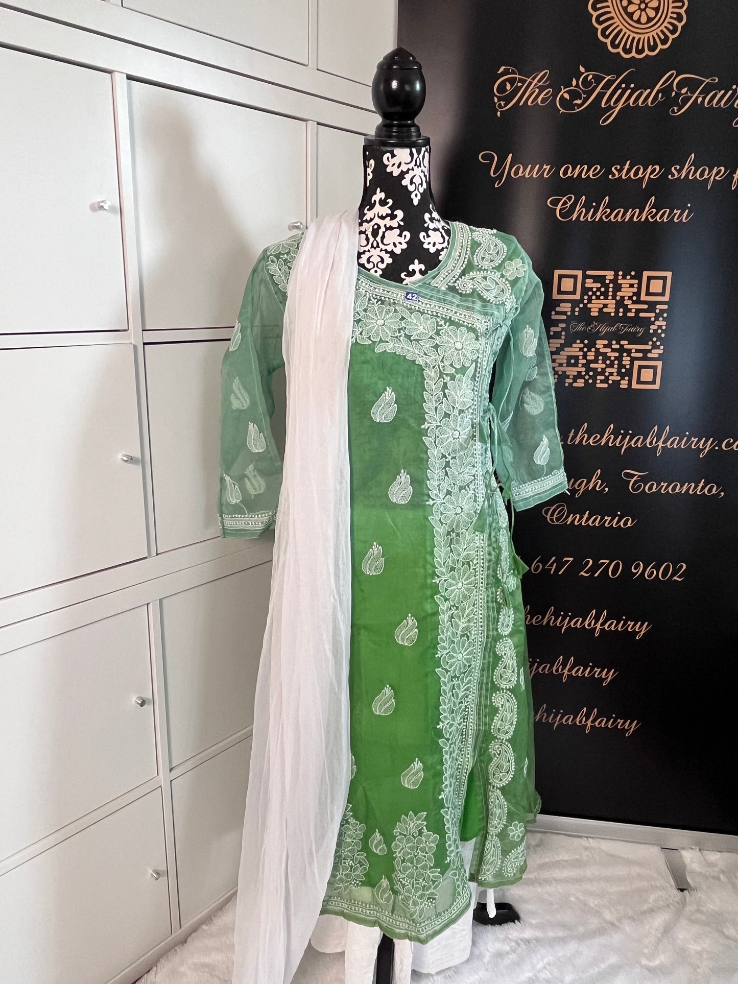 Organza Ombre Angrakha Green