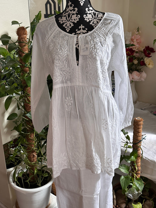 White - Short Cotton Kurti - Style C