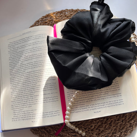 Black Satin Scrunchie