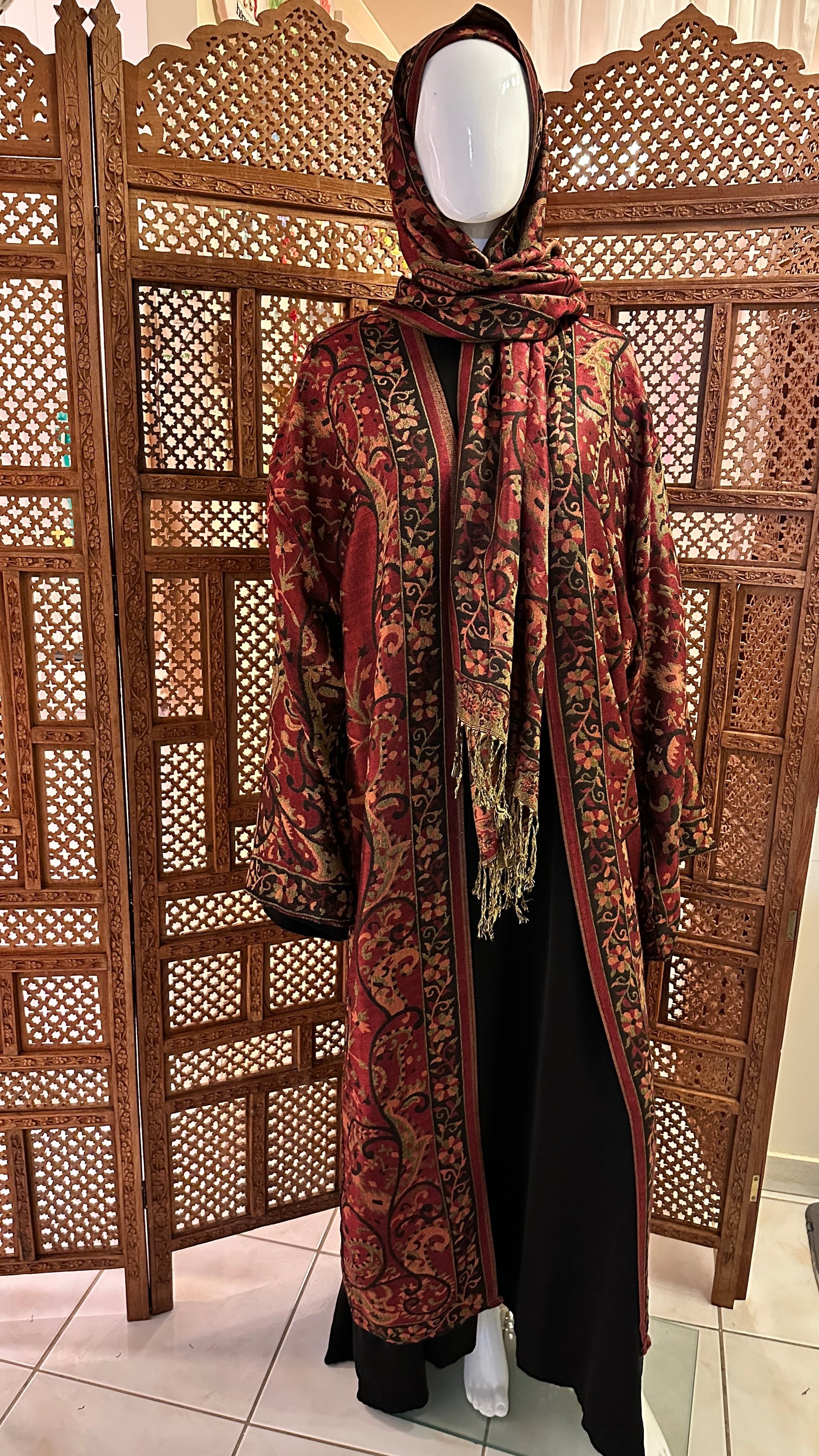 Pashmina Abaya - Maroon 1