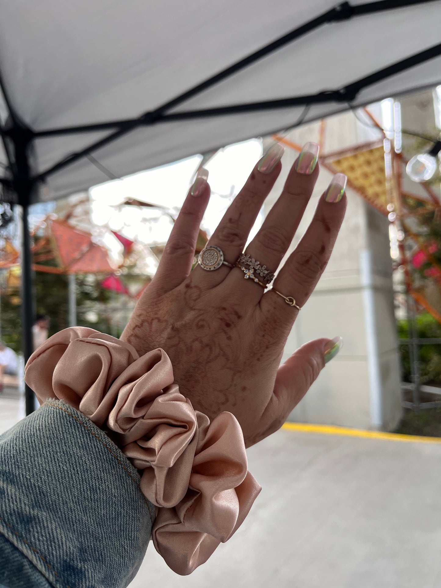 Rose Gold Satin Scrunchie