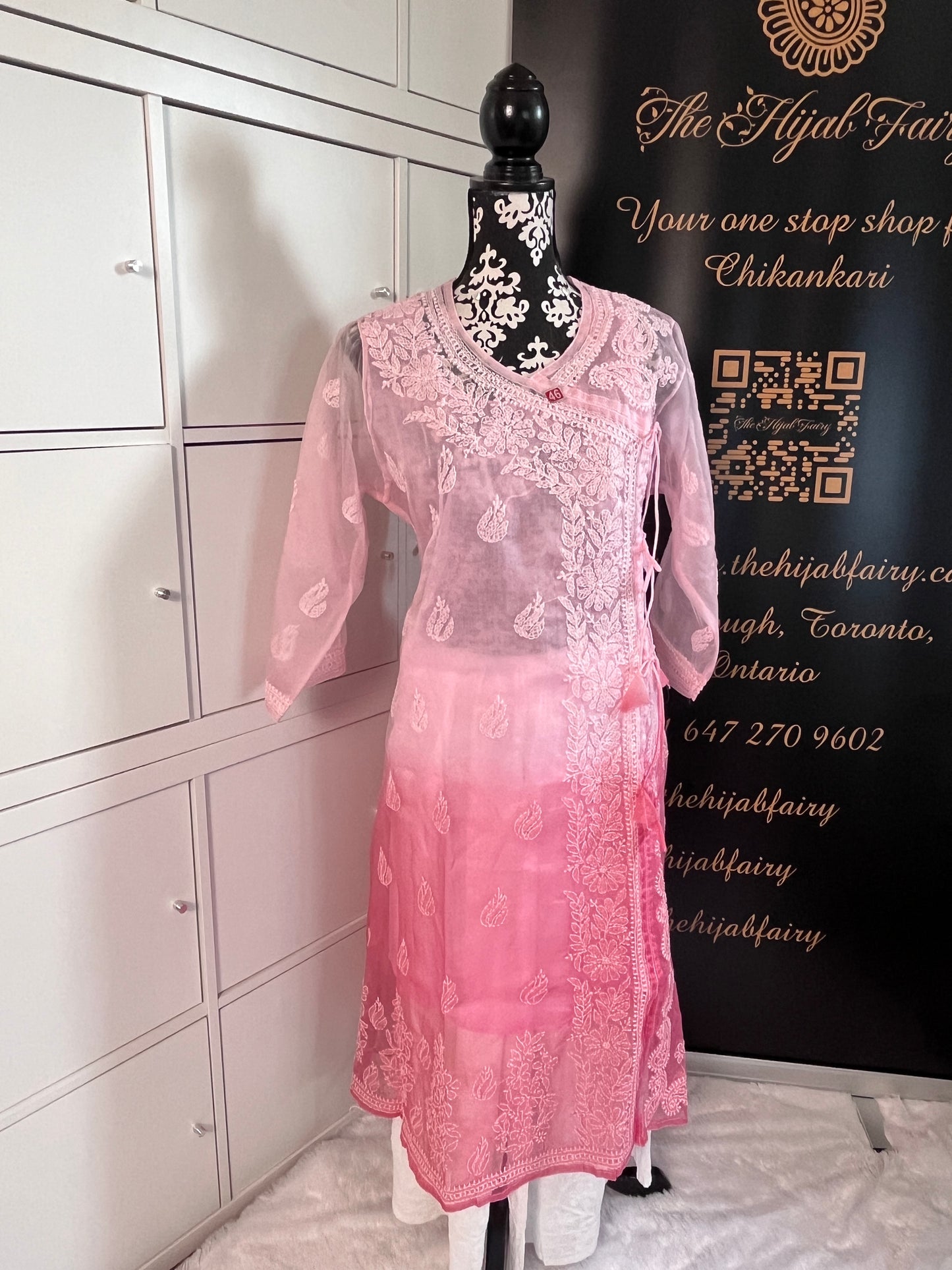 Organza Ombre Angrakha Pink