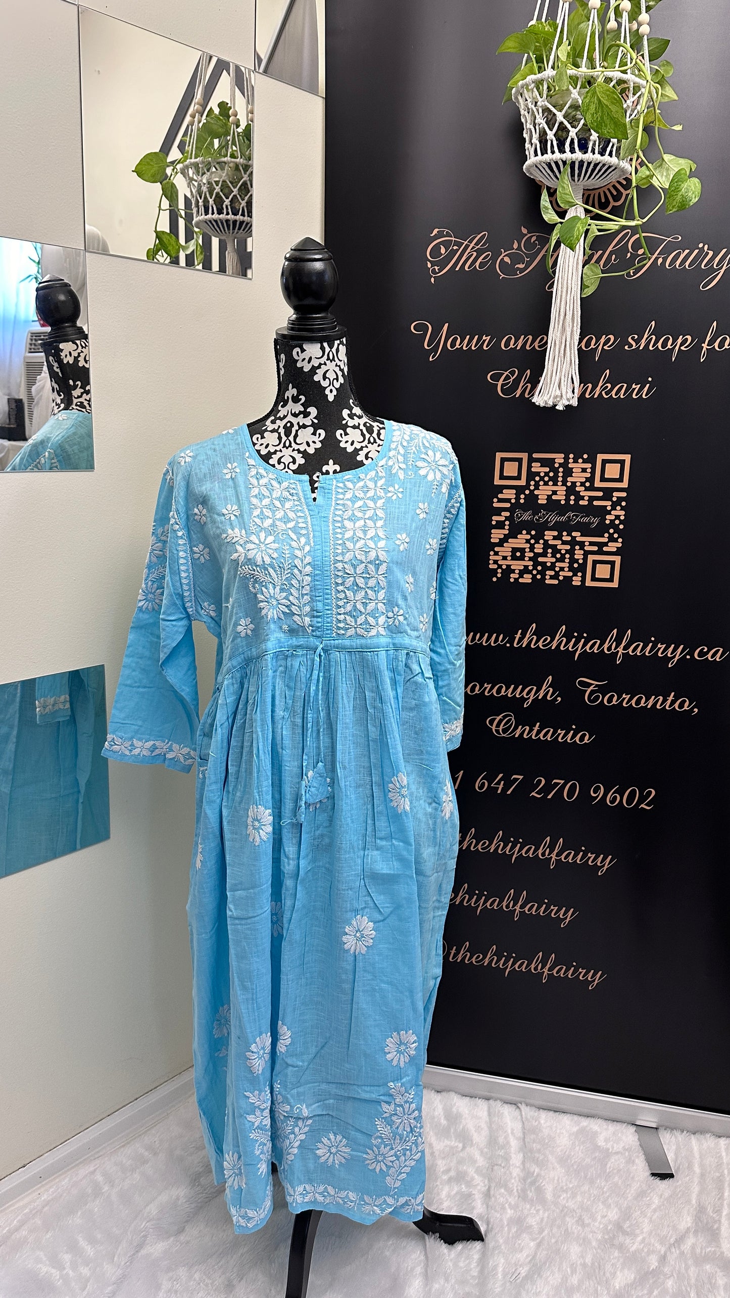 Blue - Slub Cotton Gown