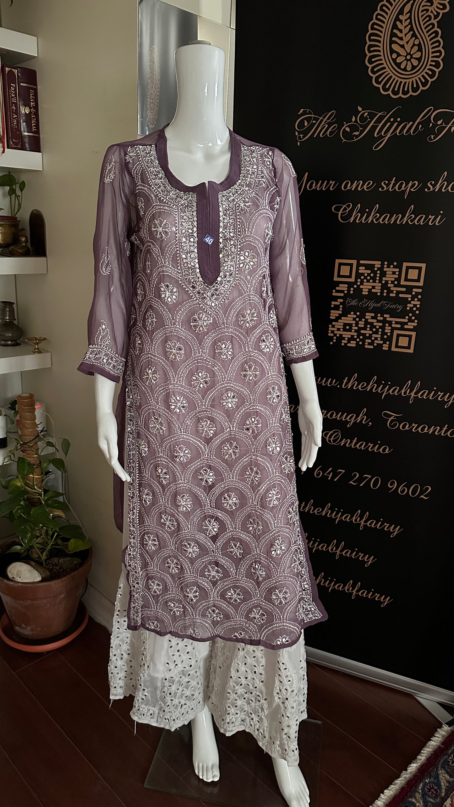 Dusty Lilac - Georgette Mirror Kurta