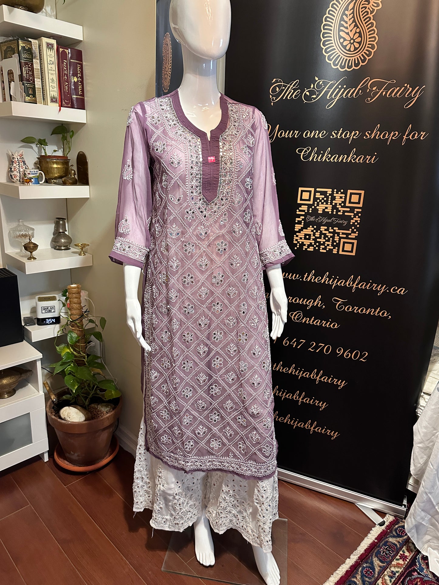 Dusty Lilac - Georgette Mirror Kurta