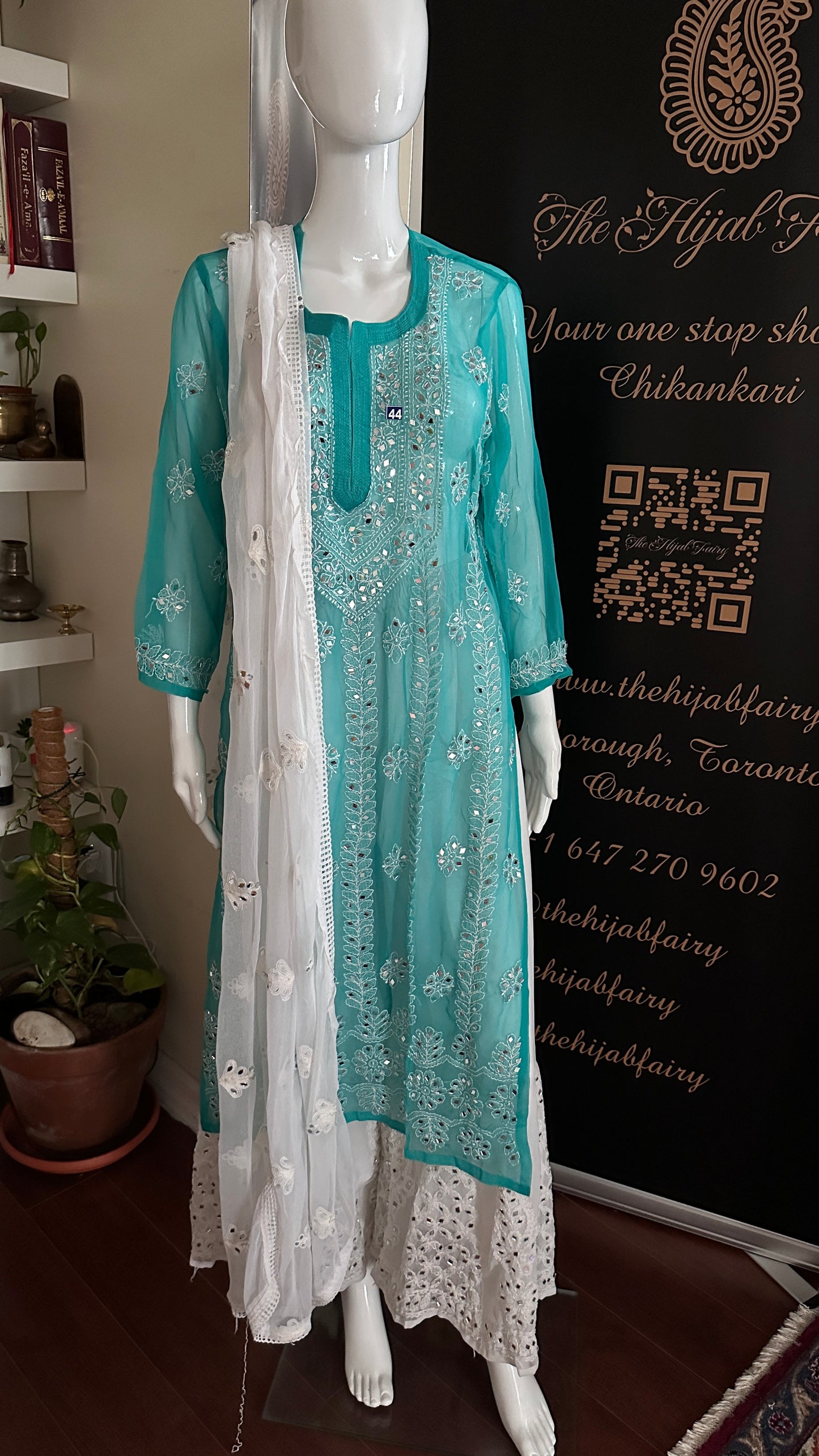 Drama Green - Georgette Mirror Kurta