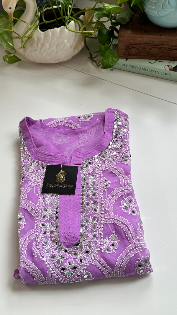 Lilac - Georgette Mirror Kurta