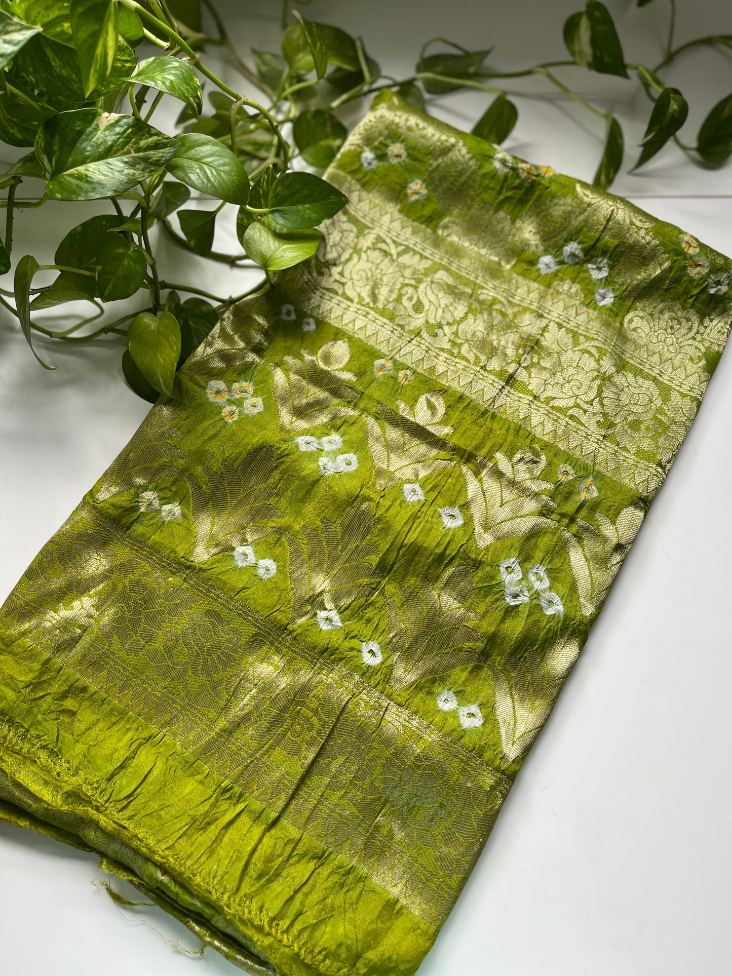 Gaji Soie Gharchola Dupatta VERT