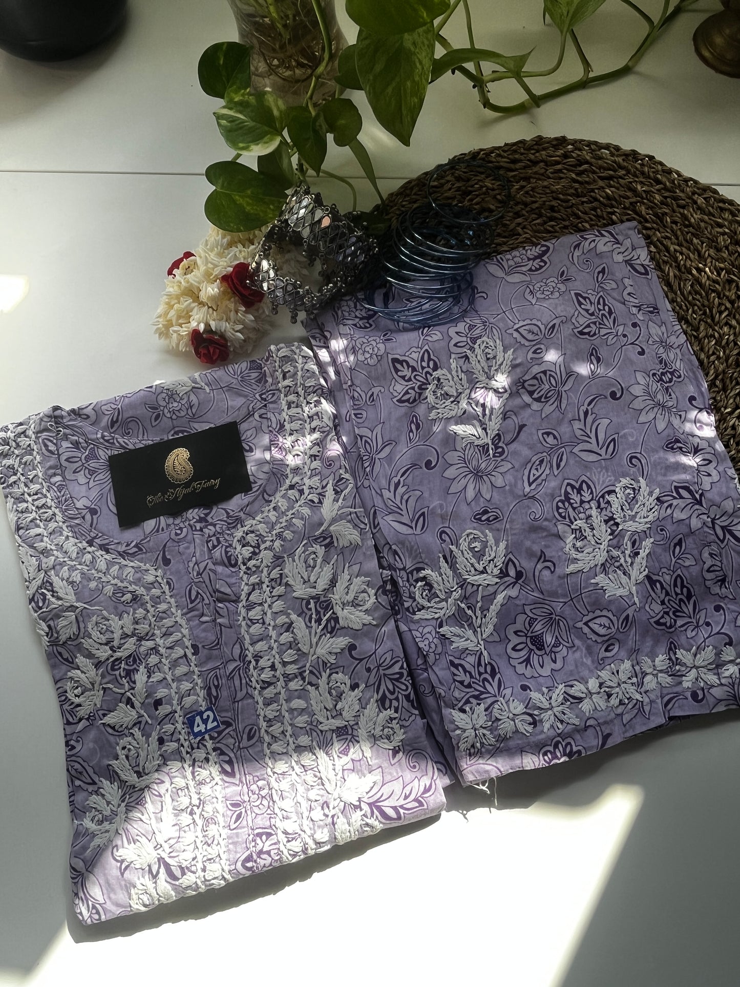 Lavender - Mul Printed Set - 2 Pc