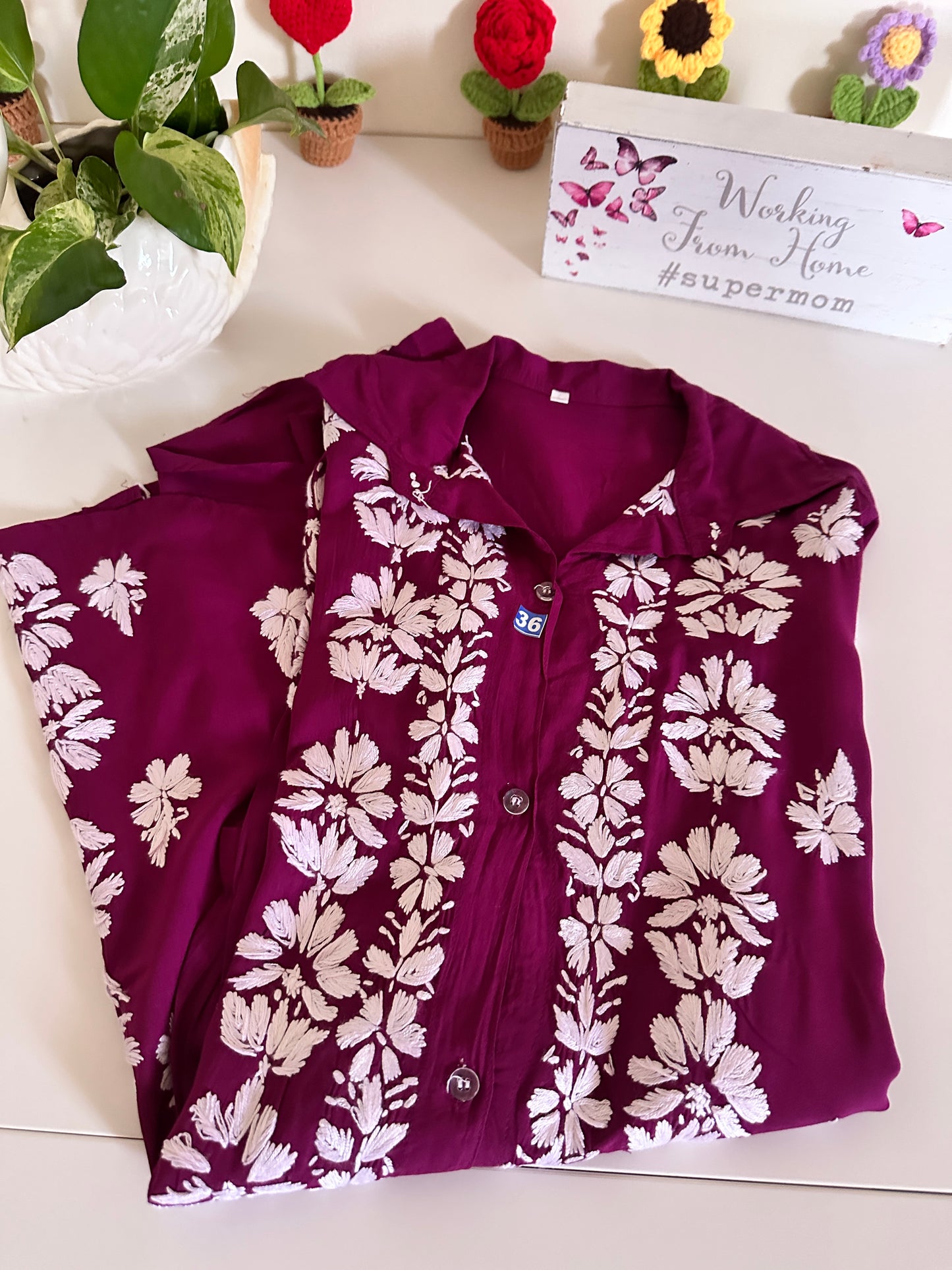 Wine - Modal Madhuri Short Shirt