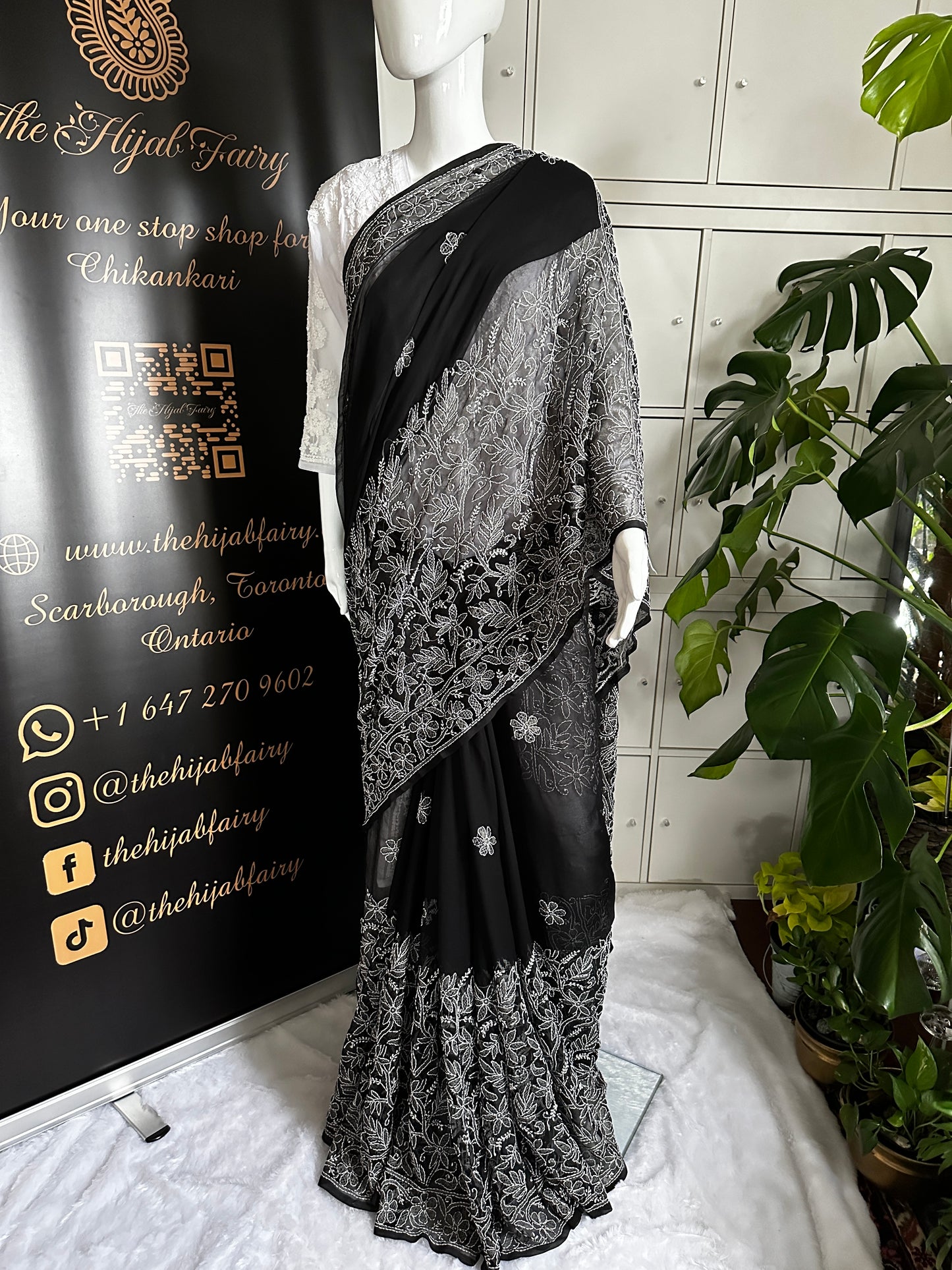 Black - Half Jaal Saree